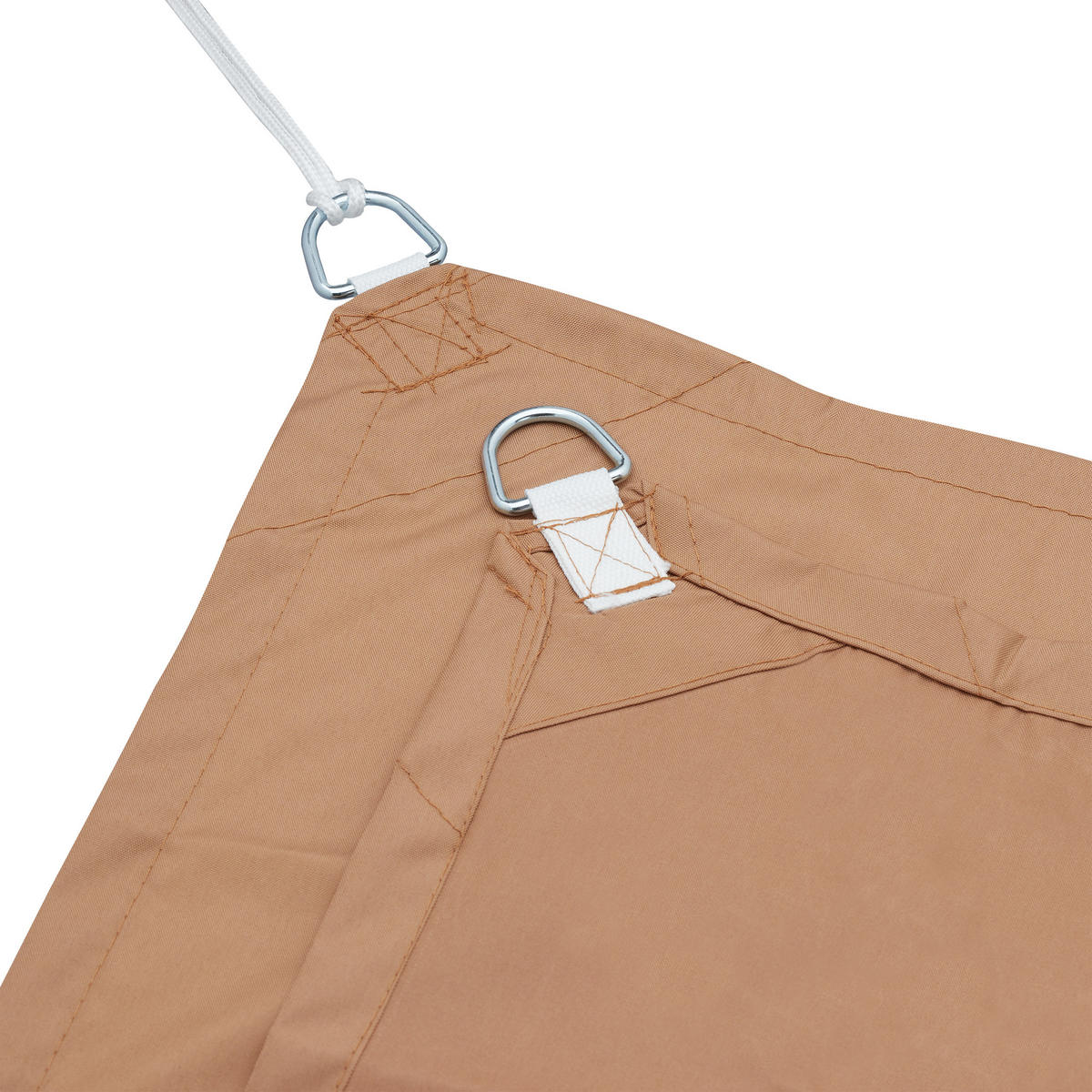 SONNENSEGEL - Hellbraun, Textil/Metall (350/250cm) - Relaxdays