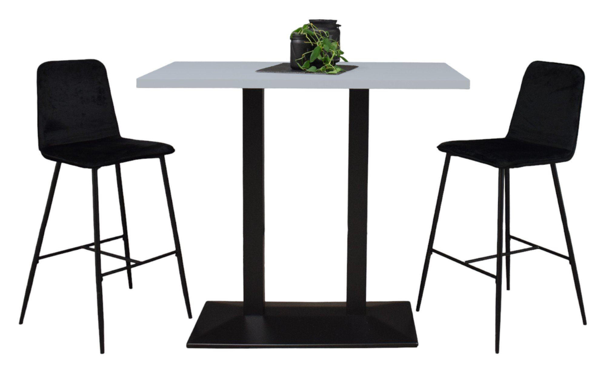 TRESENTISCH Electra 120x70x106 schwarz matt/aqua matt lack - Blau, Metall (120/70/106cm) - 58aufmkessel