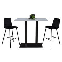 TRESENTISCH Electra 120x70x106 schwarz matt/aqua matt lack - Blau, Metall (120/70/106cm) - 58aufmkessel