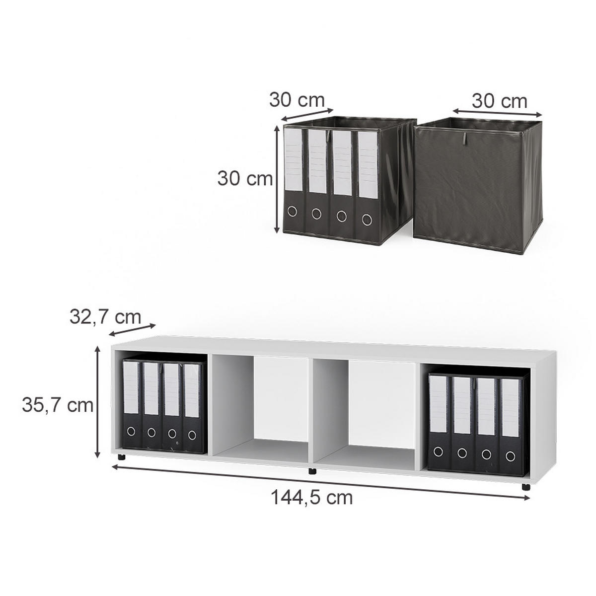 DĚLICÍ STĚNA Ludus Bílá - bílá, kompozitní dřevo (142.5/36.2/33cm) - Vicco