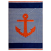 STRANDTUCH Frottee Velours Jacquard Cliffe 140x180 400g/m² - Blau, Textil (140/180cm) - LE COMPTOIR DE LA PLAGE
