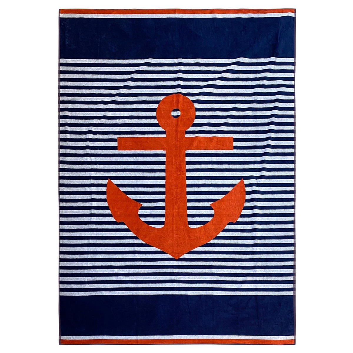 STRANDTUCH Frottee Velours Jacquard Cliffe 140x180 400g/m² - Blau, Textil (140/180cm) - LE COMPTOIR DE LA PLAGE