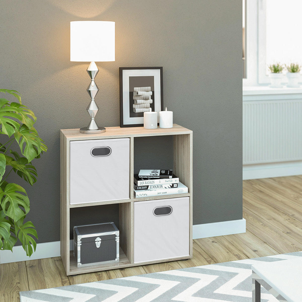 RAUMTEILER Tetra Sonoma 72.6 x 72 cm - Sonoma Eiche, Holzwerkstoff (72.6/72/29cm) - Vicco