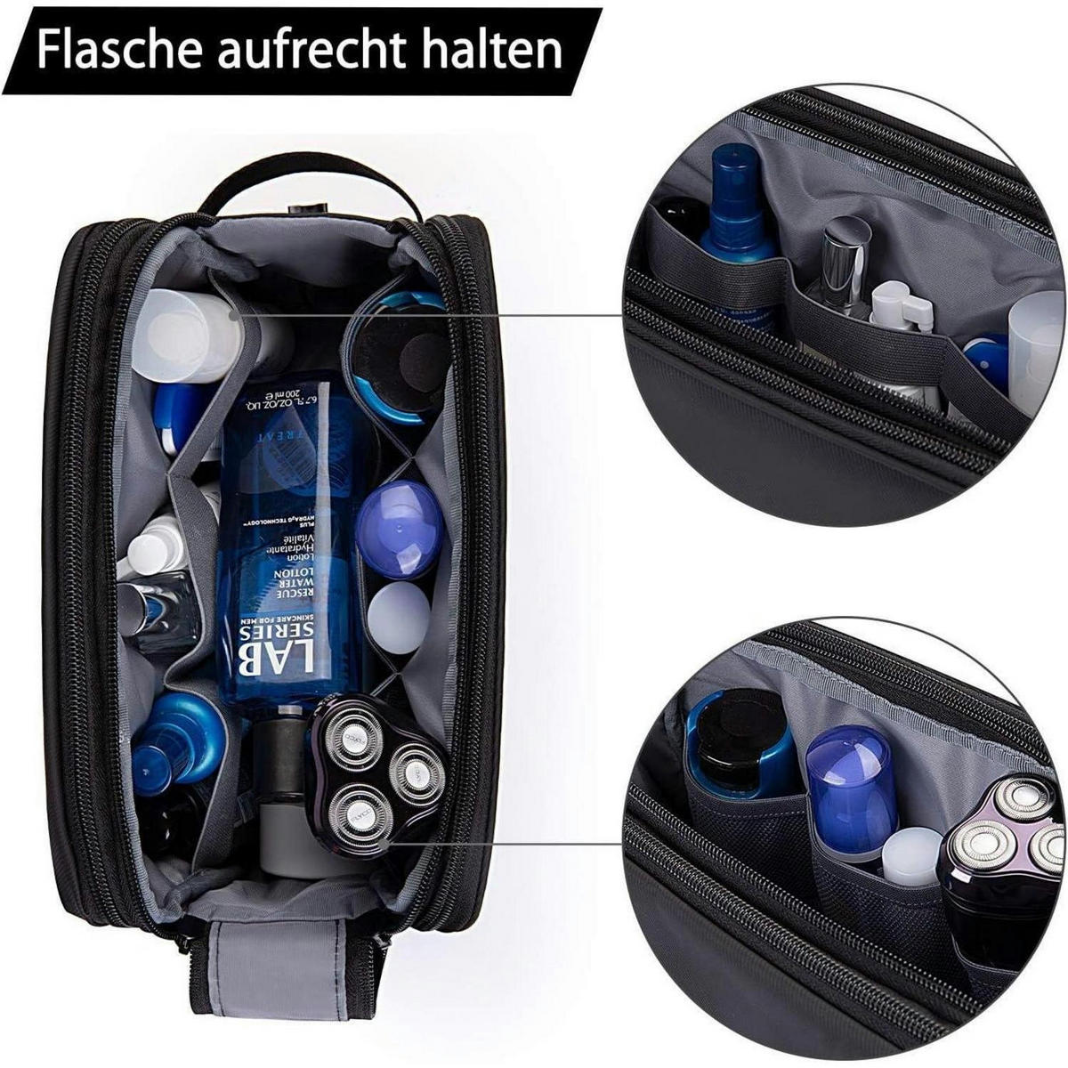 KULTURTASCHE Schwarz 25 x 14 x 15 cm - Schwarz, Kunststoff (13/16/26cm)