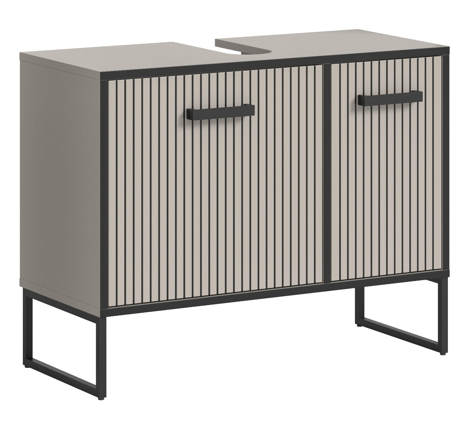 Inn.Furn Waschbeckenunterschrank Sand, Schwarz 80x63x36 cm