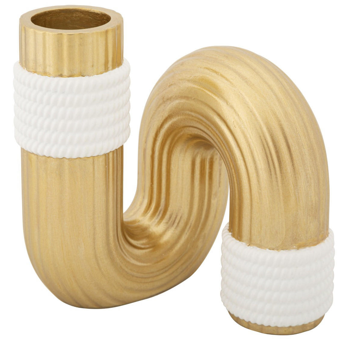 DEKOVASE aus Polyresin 10,5/10,5/12,7 cm - Goldfarben, Kunststoff (12.7cm) - Mauro Ferretti