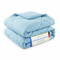 SOMMERBETT Steppbett leicht Hellblau 200x200 cm - Hellblau, Textil (200/200cm) - Bestlivings
