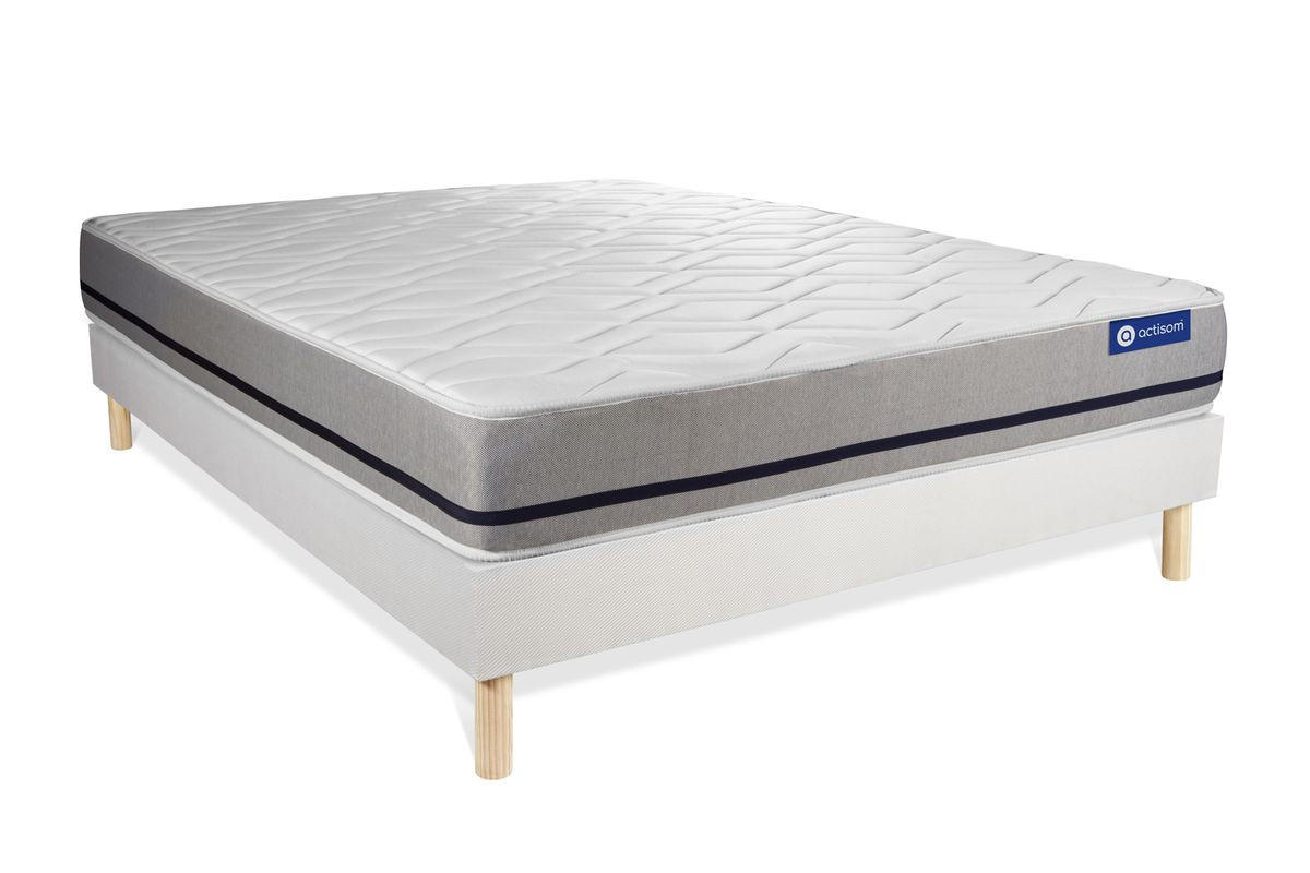 BETT Actimemo soft Memory-Schaum 180 x 220 cm h2 - Kit Bettgestell Weiß - Beige/Weiß, Karton/Holz (180/220cm) - ACTISOM