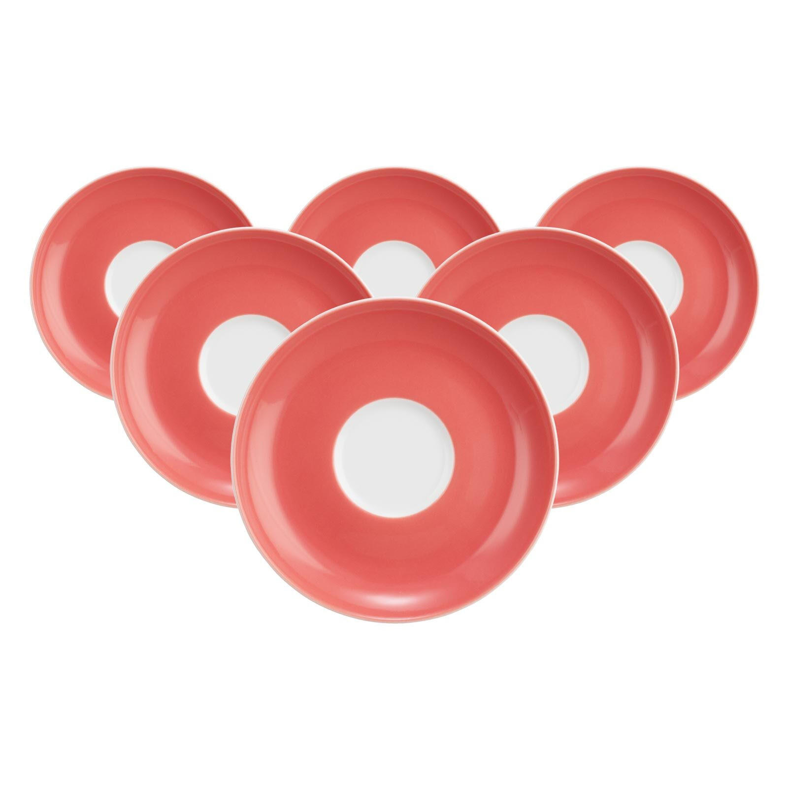 TEEUNTERTASSEN Liberty Pure Colors Flamingo Red ø 13 cm 6er Set - Rot, Keramik (13cm) - Seltmann Weiden