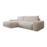 SCHLAFSOFA - 4 Personen-Sitzer - Samt, Stoff - Beige - - Beige, Textil (264/87/162cm) - Vente-Unique
