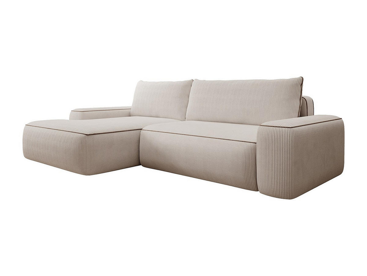 SCHLAFSOFA - 4 Personen-Sitzer - Samt, Stoff - Beige - - Beige, Textil (264/87/162cm) - Vente-Unique