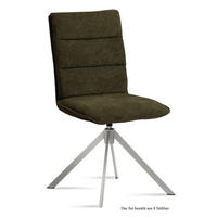 ESSZIMMERSTUHL drehbar (8er-Set) Dulcie 47x92x60 Edelstahl/Khaki - Dunkelgrün/Edelstahlfarben, Kunststoff (60/92/47cm) - 58aufmkessel