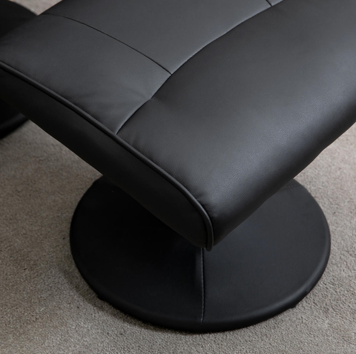 RELAXSESSELSET 76/81/105 cm in Schwarz mit Hocker, Massagefunktion und Liegefunktion - Schwarz, Kunststoff (81/105/76cm) - Flora Grace