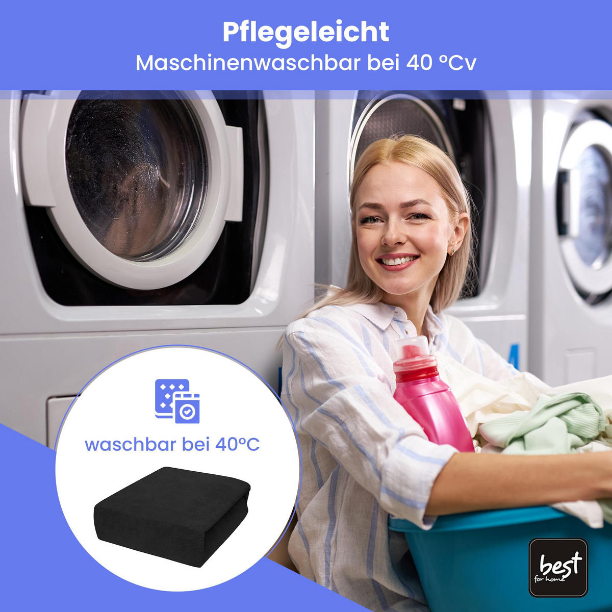 SPANNBETTLAKEN 160/200 cm, Frottee Elastisch 100 % Baumwolle Schwarz - Schwarz, Textil (160/200cm) - Best For Home