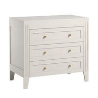 KOMMODE mit 3 Schubladen und Zierleisten L100 x H92cm - Milenne - Weiß, Holzwerkstoff (55/91.8/100.2cm) - Calicosy