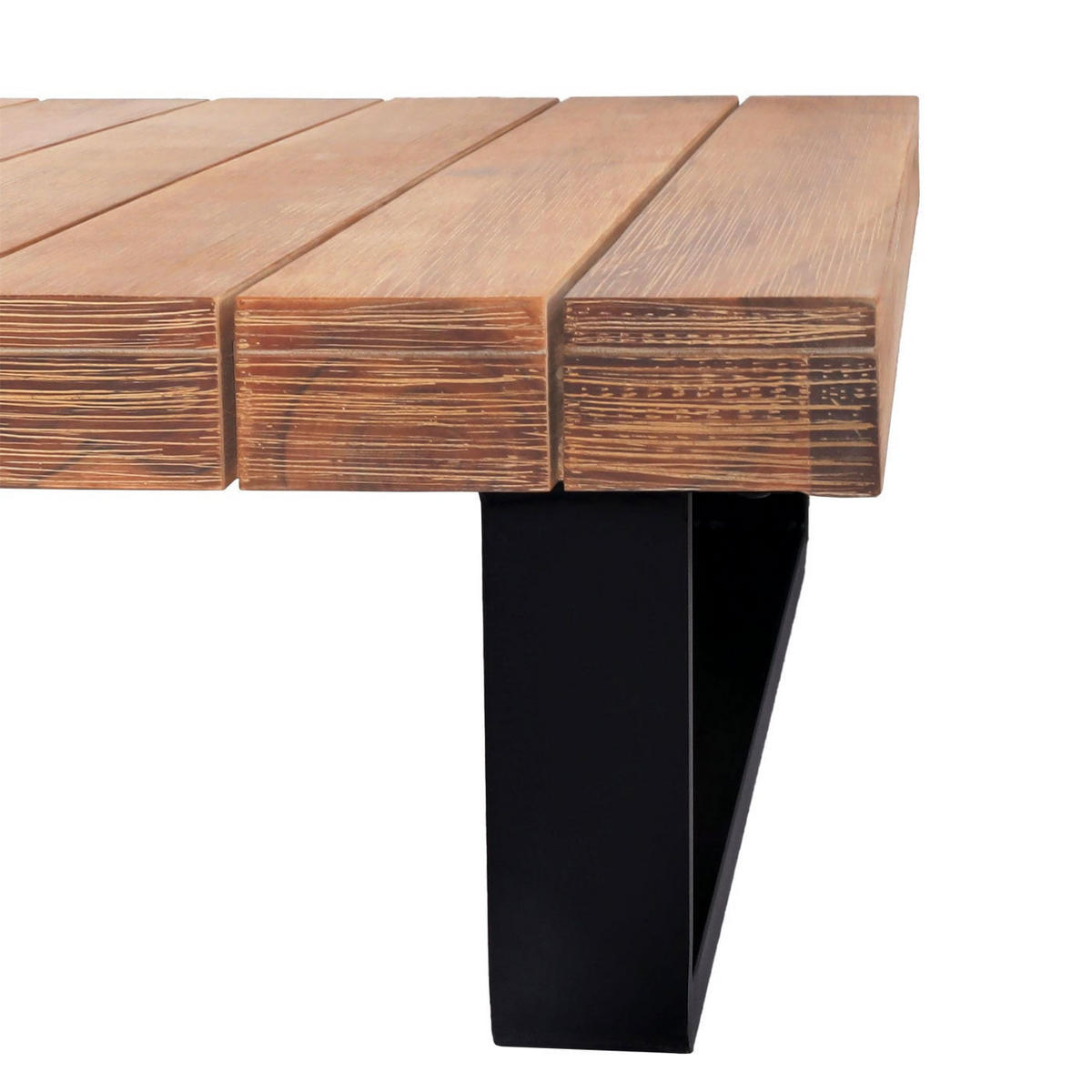 GARTEN-GARNITUR Hellbraun Polster Cremeweiß - Braun, Holz - PROREGAL