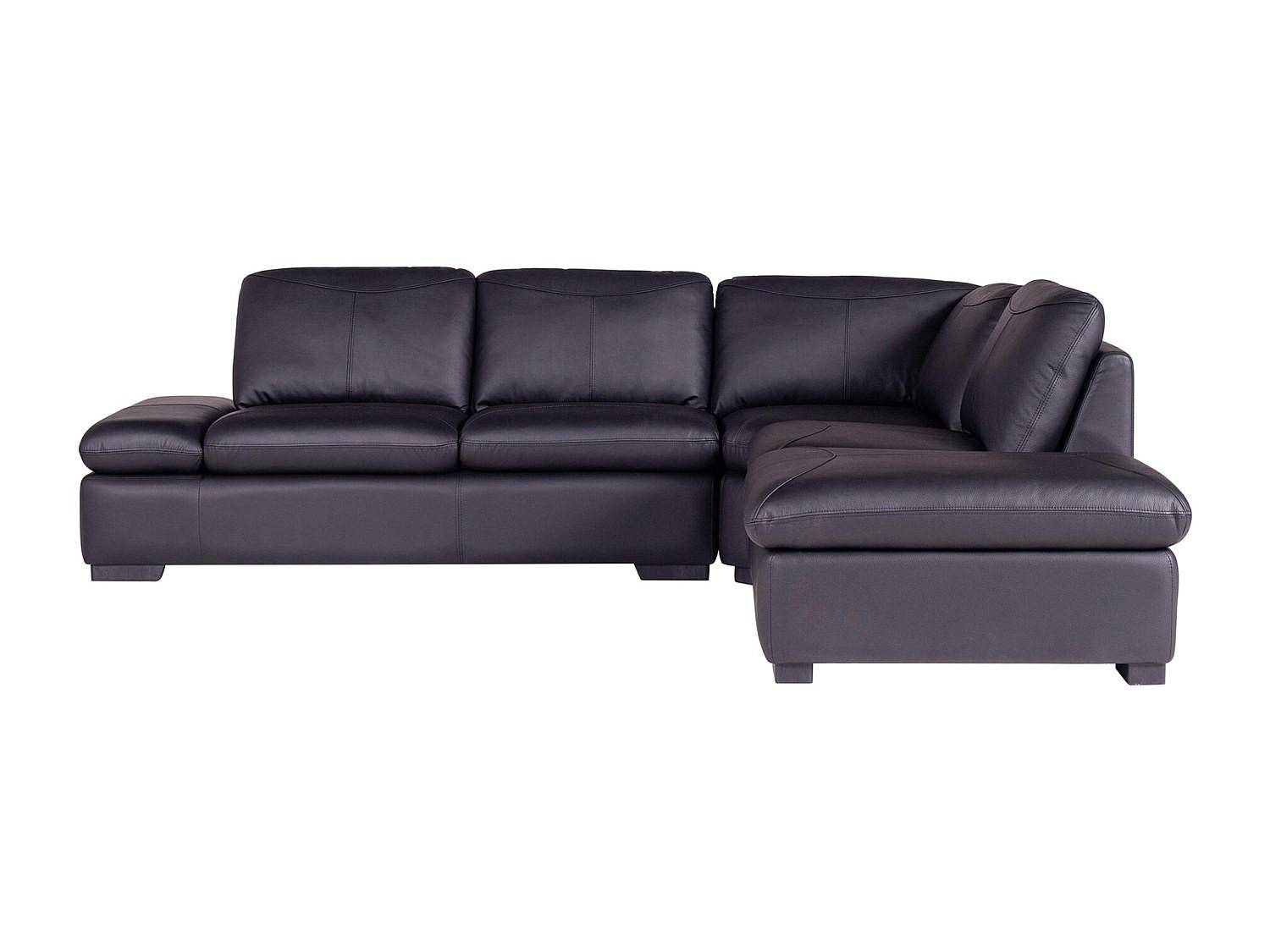 SOFA - 5 Personen - leder - schwarz Onyx - Schwarz, Leder (268/79/231cm) - Vente-Unique