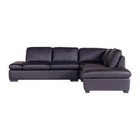 SOFA - 5 Personen - leder - schwarz Onyx - Schwarz, Leder (268/79/231cm) - Vente-Unique