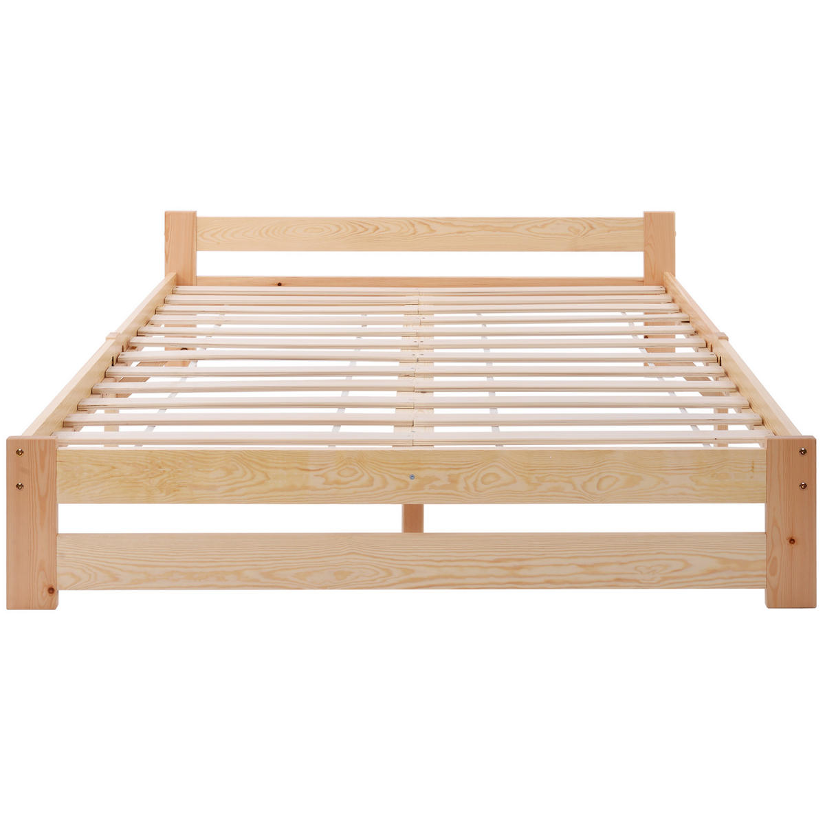KREVET 140/200 cm od punog drveta, stabilna konstrukcija i komforna visina, Prirodna - prirodne boje, drvo (140/200cm) - Redom