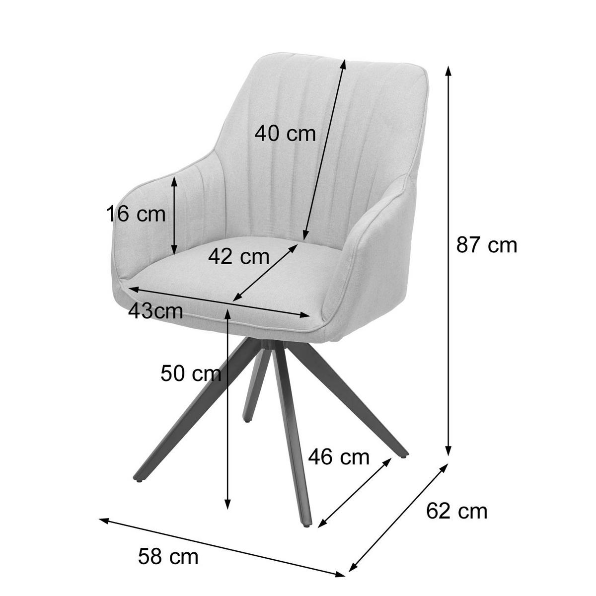ESSZIMMERSTUHL Anthrazit 6er-Set - Anthrazit, Textil (58/87/62cm) - MCW