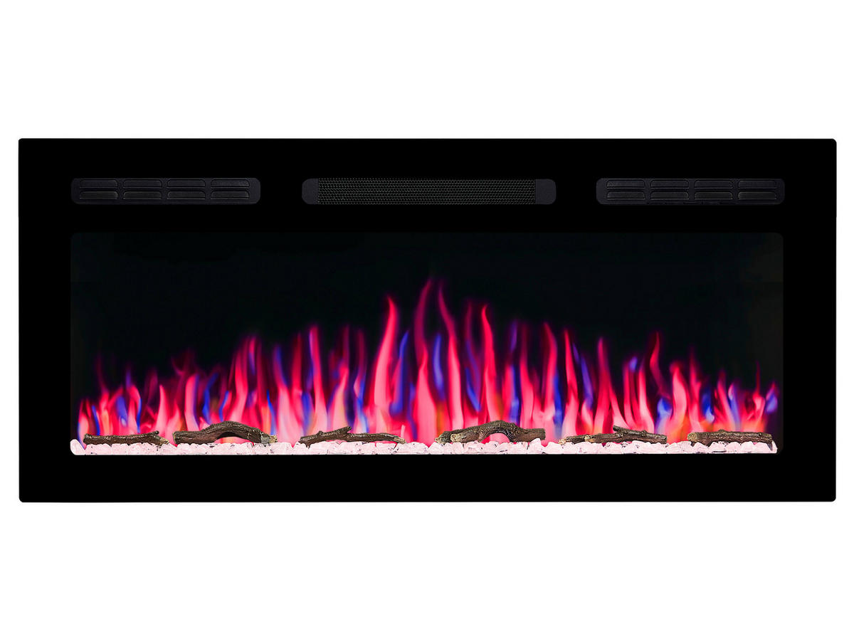 WAND-EINBAUKAMIN AF40WR – Breite 104 cm, 3D-Flammeneffekt, LED-Beleuchtung, Heizfunktion - Schwarz, Glas/Metall (101.5/45/14.5cm) - ArtiFlame