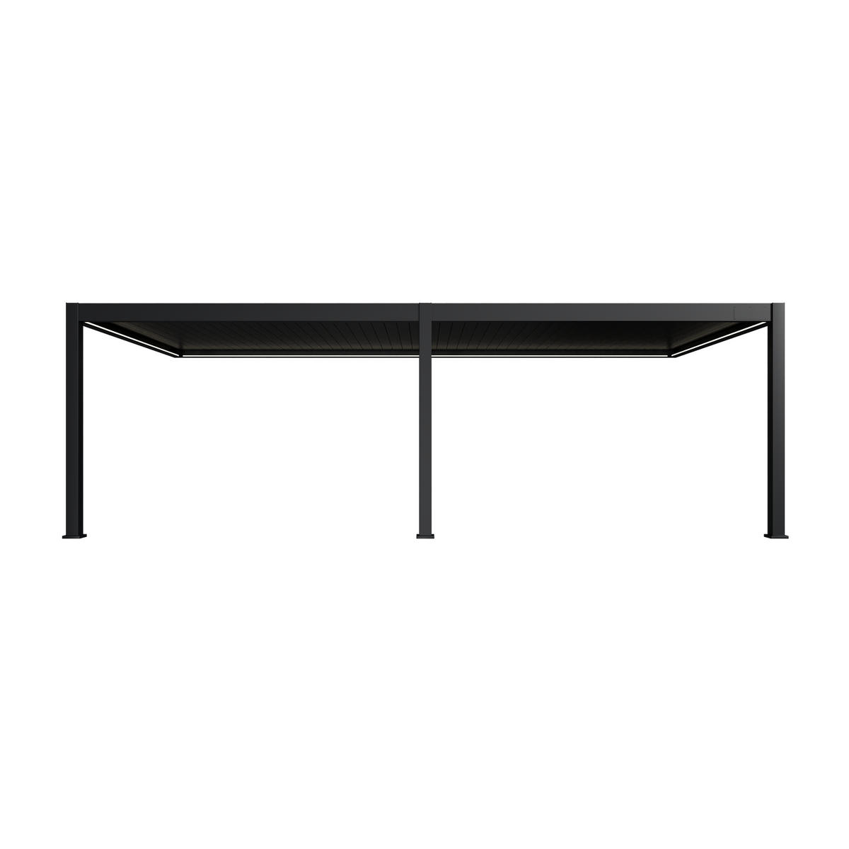 PERGOLA Deluxe Plus Elektrisch Wand Pavillon Terrassenüberdachung Alu LED 4x8 - Anthrazit, Metall (400/255/800cm) - WEIDE