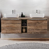 BADMÖBEL-SET 6-TLG. Puebla-56 - Braun, Holzwerkstoff (140/63/46cm) - Lomado