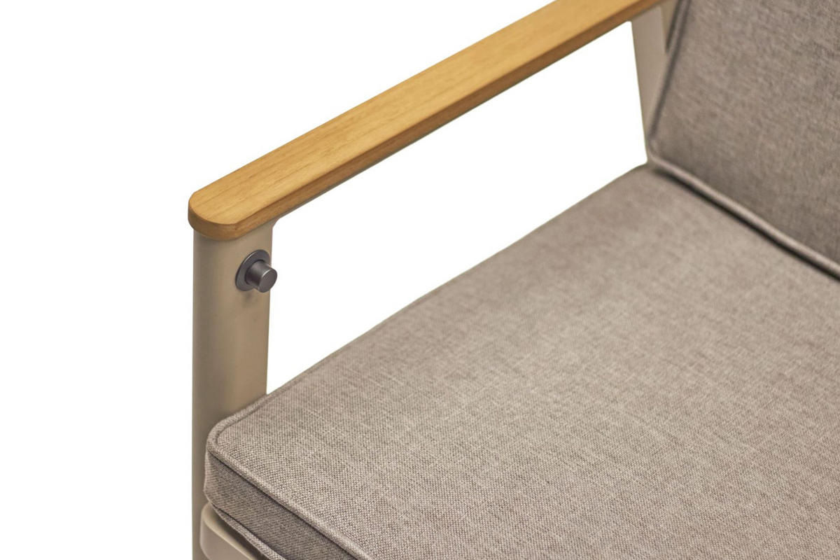 GARTENSTUHL Austin 109x67x60 cm, Aluminium, Taupe - Taupe, Metall (67/109/60cm) - dasmöbelwerk