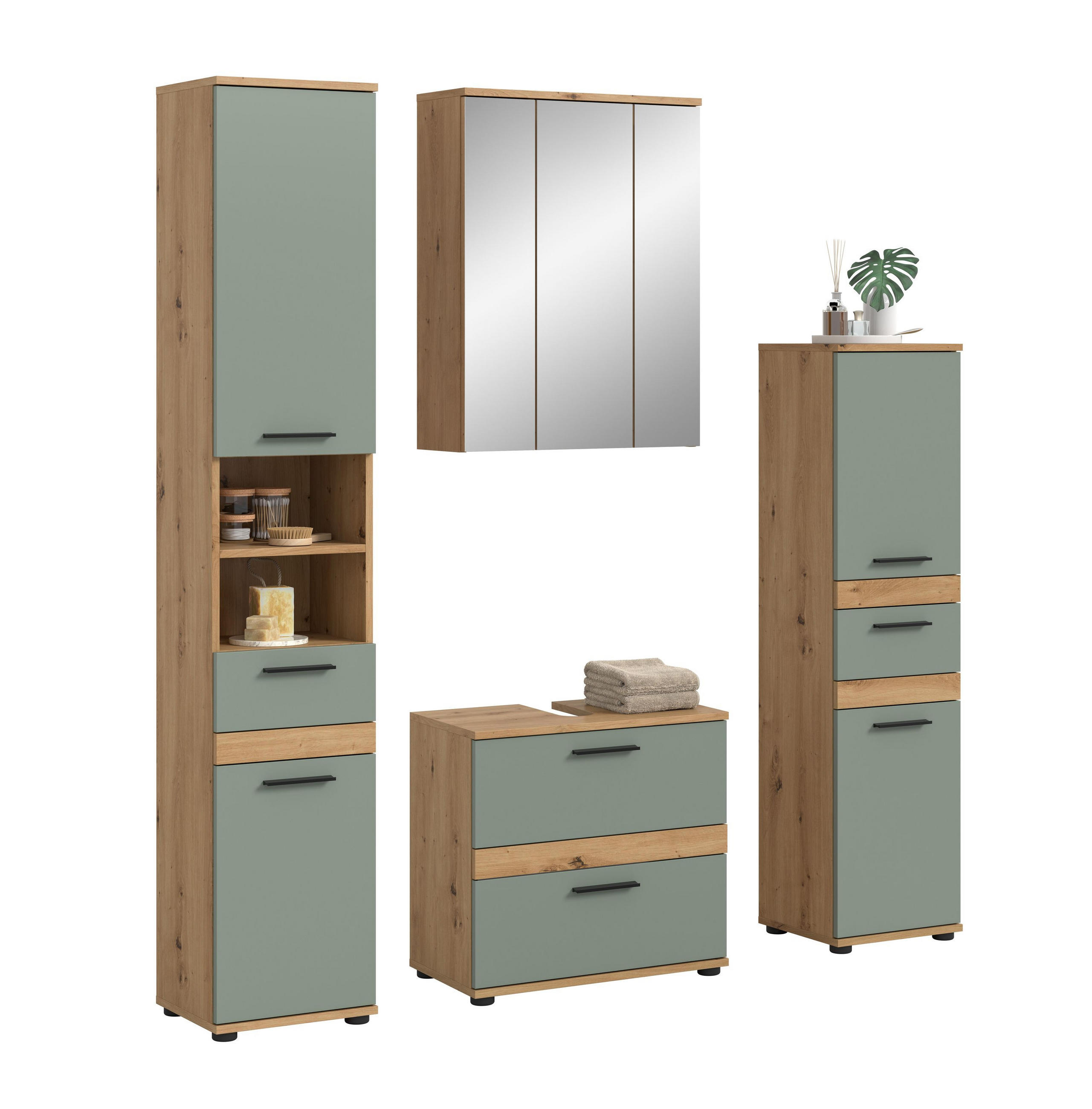 Homes & Jones Badezimmer Eiche Artisan 160x191x34 cm