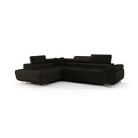 ECKSOFA EMILY mit Schlaffunktion Monolith 95 Links - Schwarz, Textil (275/200cm) - Bedante