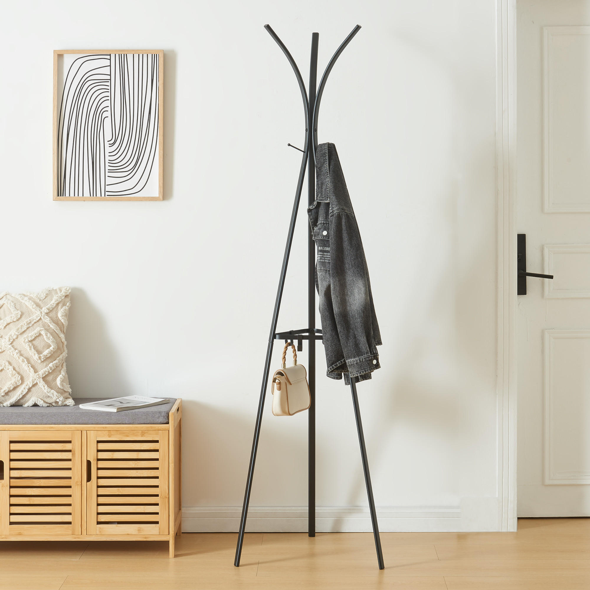 GARDEROBENSTÄNDER Vevelstad - Schwarz, Metall (52.5/181/52.5cm)