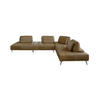 MODULSOFA WIOLO Beige Leder - Beige/Silberfarben, Leder/Metall (350/83/240cm) - KAWOLA