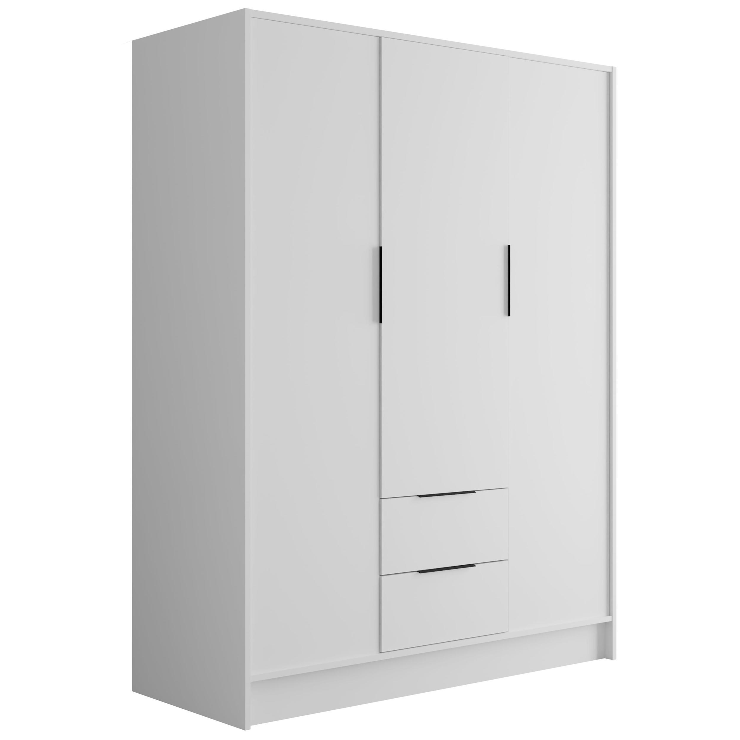 KLEIDERSCHRANK mit Flügeltüren KOLIN 150x200cm Weiß / Weiß - Weiß, Holzwerkstoff (150/200/51cm) - ALTDECOR