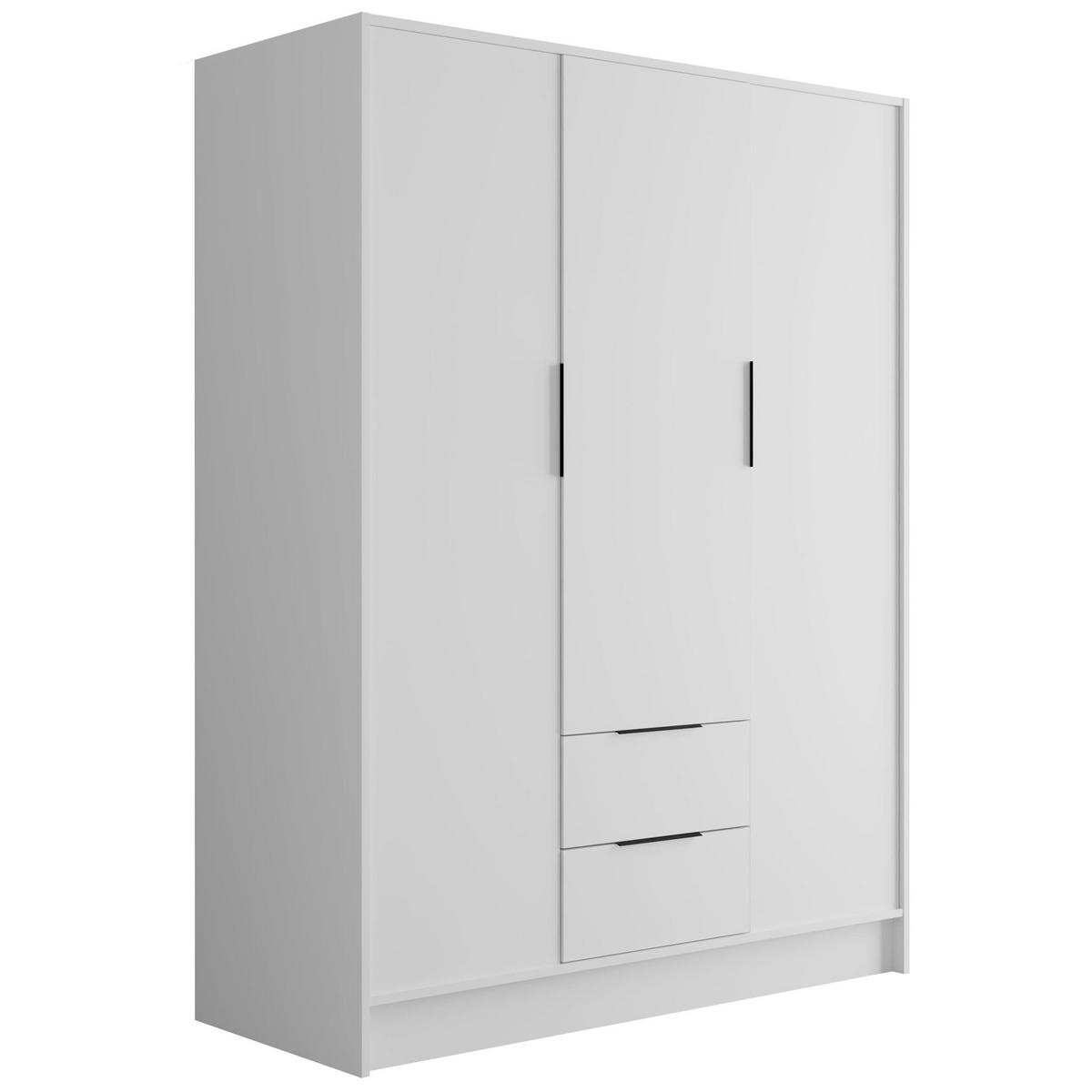 KLEIDERSCHRANK mit Flügeltüren KOLIN 150x200cm Weiß / Weiß - Weiß, Holzwerkstoff (150/200/51cm) - ALTDECOR