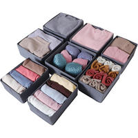 SCHUBLADEN Organizer 8er Set für PAX Kleiderschrank 100x58 cm Grau - Multicolor, Textil (26/11/32cm)