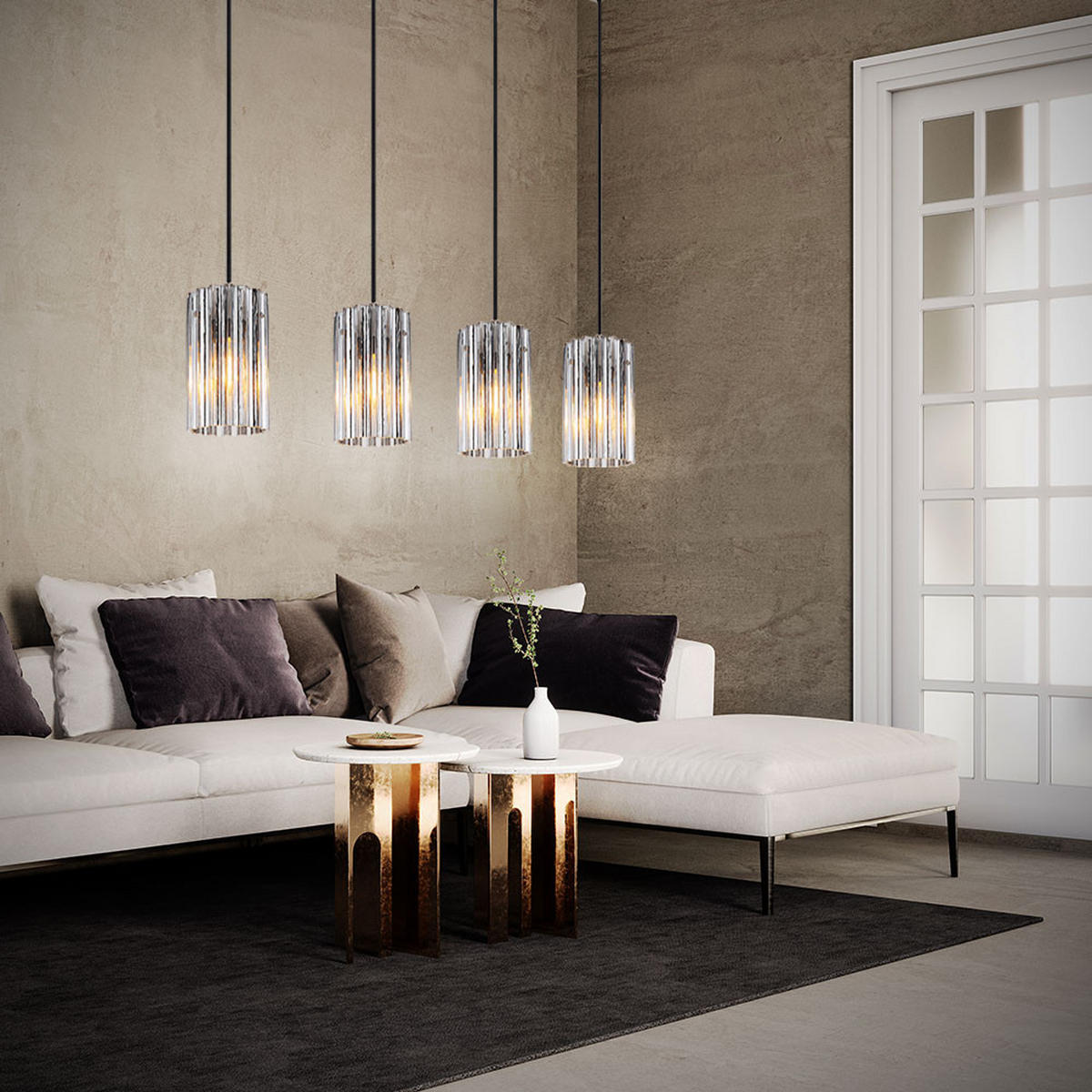 LED HÄNGELEUCHTE Metall Silber - Silberfarben, Glas (80/11.5/120cm) - Globo Lighting