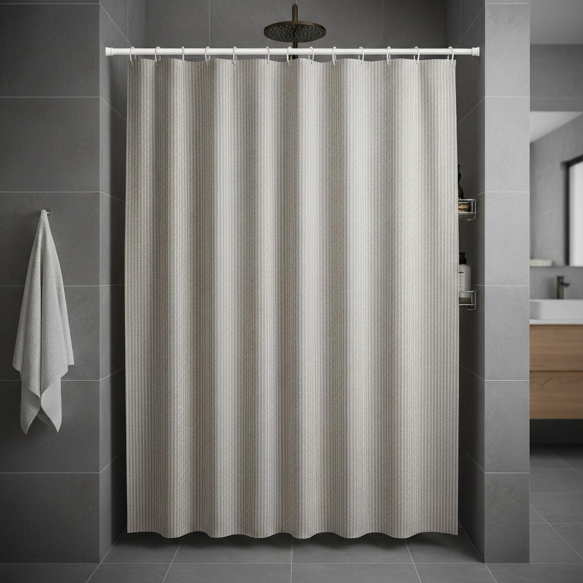 SPANNSTANGE / DUSCHVORHANGSTANGE Tensofix 80-130 cm, 26 / 23 mm Ø Weiß - Weiß, Kunststoff/Metall (130cm) - INTERDECO