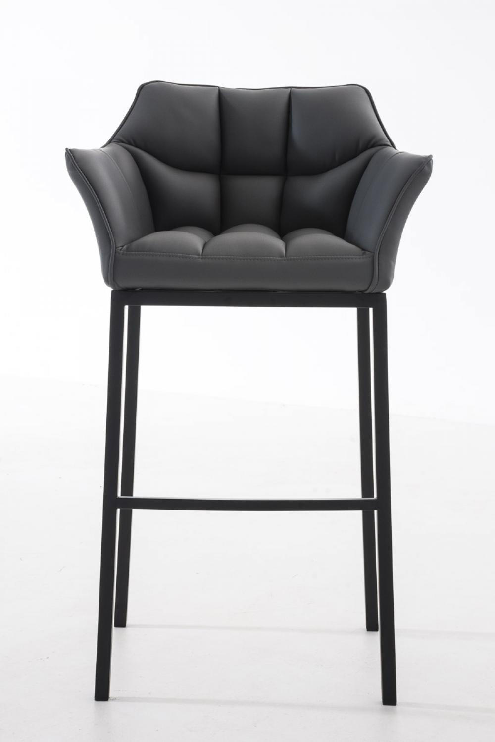 BARHOCKER 2er Set Lederlook Grau - Schwarz/Grau, Textil/Metall (64/110/48cm) - CLP