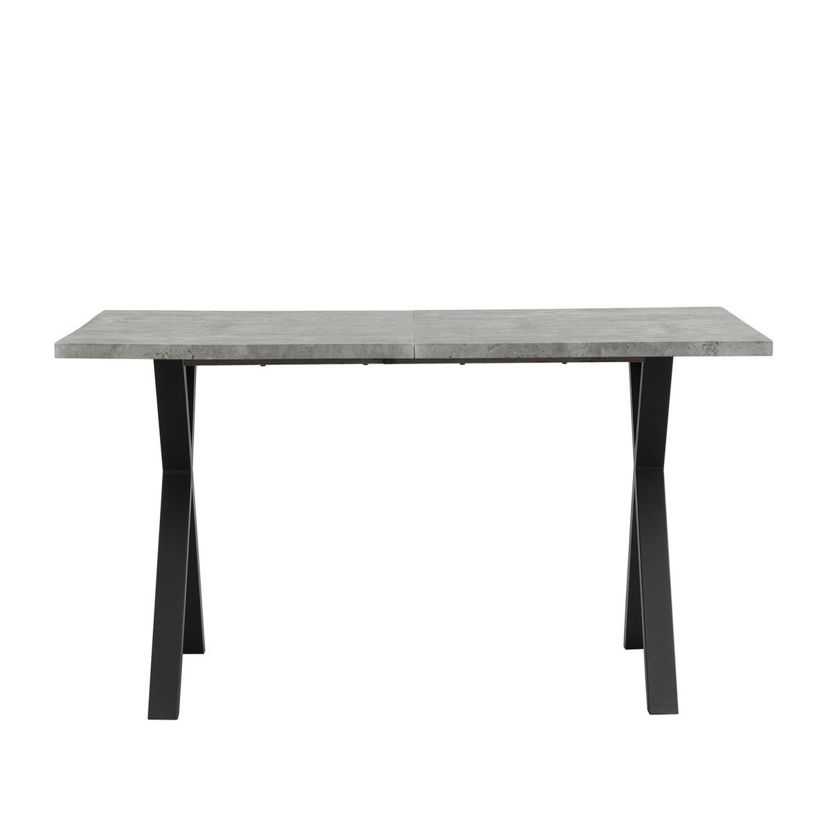 ESSTISCH 140/80/76 cm Grau Schwarz mit Kreuzgestell in Betonoptik aus MDF und Metall - Grau, Holzwerkstoff (140/80/76cm) - OKWISH