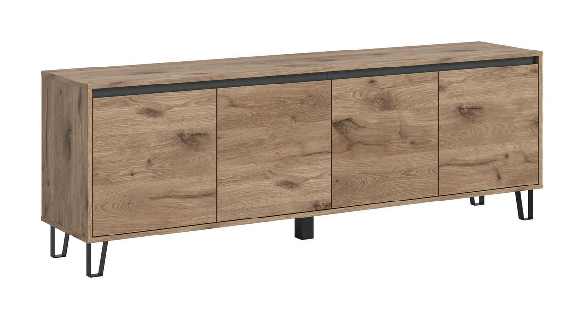 LOWBOARD BALTON (B/H/T: ca. 184/64/40 cm) in Viking Oak Nachbildung/Viking Oak Nachbildung - Eichefarben, Holzwerkstoff (184/64/40cm)