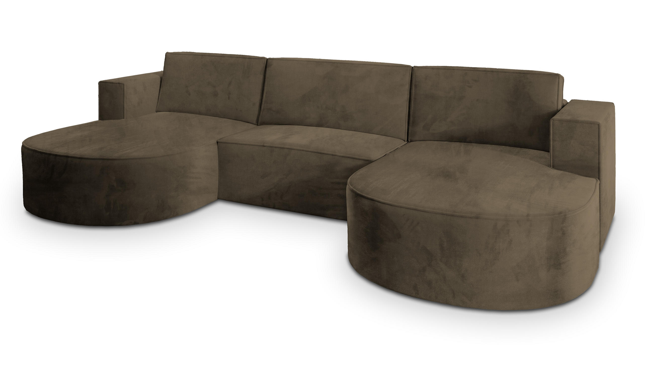 ROHOVÁ SEDAČKA VEZZO béžová - šedá/béžová, dřevo/textil (347/174cm) - MASSENO