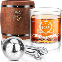 WHISKEYGLAS-SET 4-teilig mit Fassbox - Multicolor, Holz (0.34L)