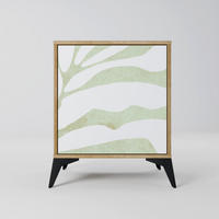 SIDEBOARD BOTANICAL SPARK, Eichefarben, 57,5x42x70,5 cm, Schwarze Metall-Sternfüße - Eichefarben/Multicolor, Holzwerkstoff/Metall (57.5/70.5/42cm) - SpaceRebels