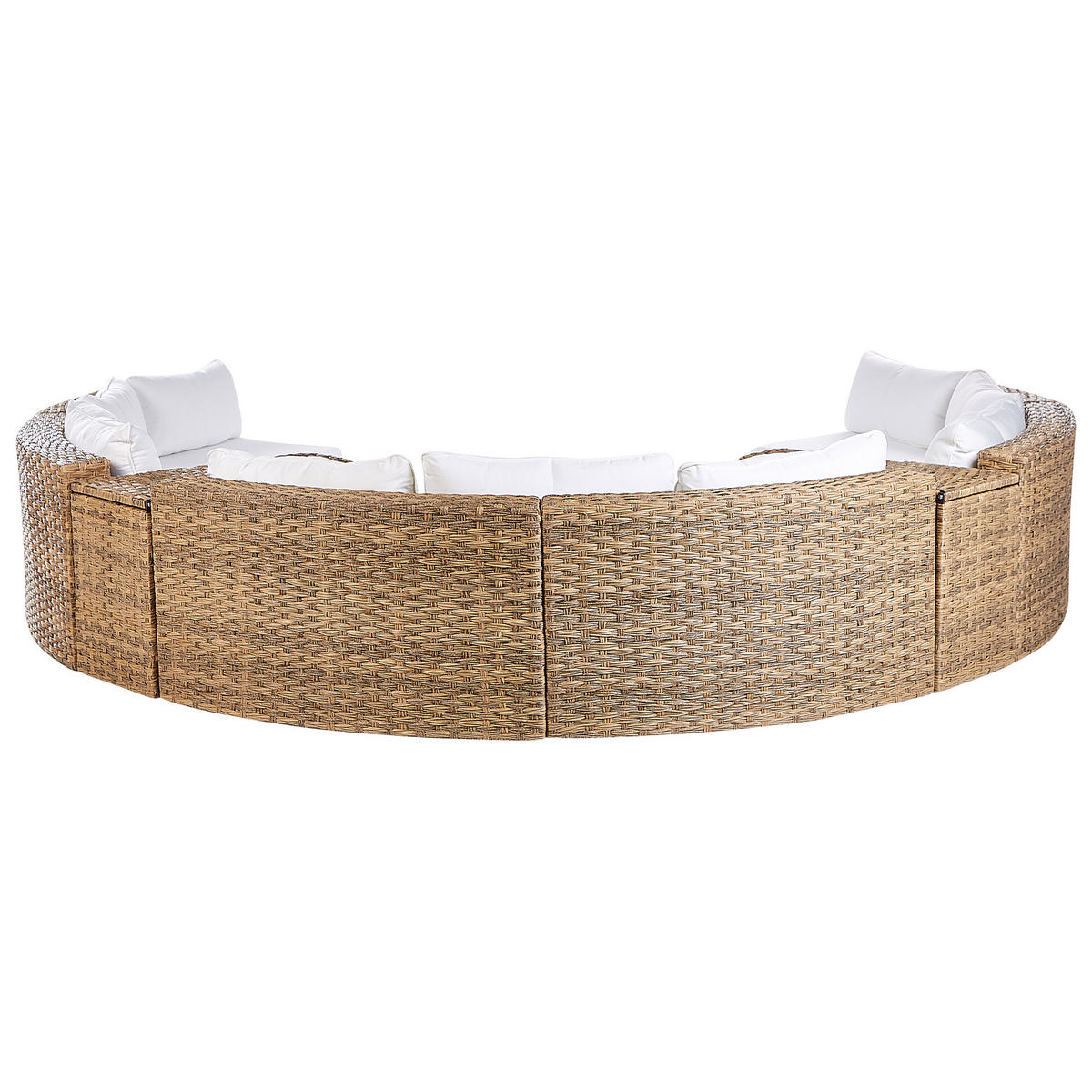 LOUNGE SET PE Rattan hellbraun Severo - Hellbraun/Weiß, Kunststoff - Beliani