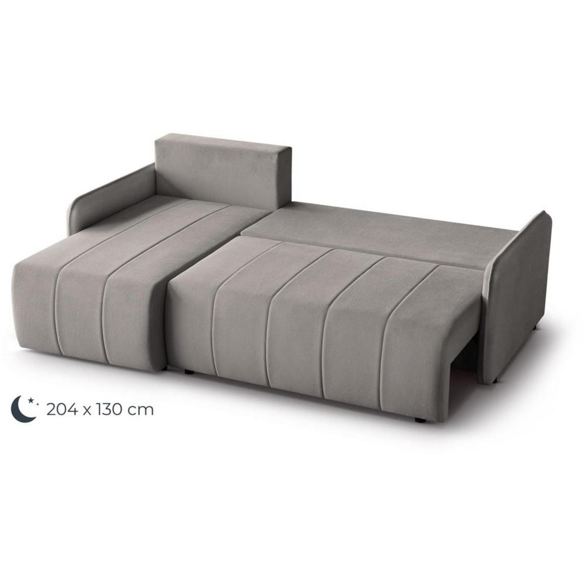ECKSCHLAFSOFA Capri cappuccino - Schwarz/Cappuccino, Kunststoff/Textil (223/156cm) - Beautysofa