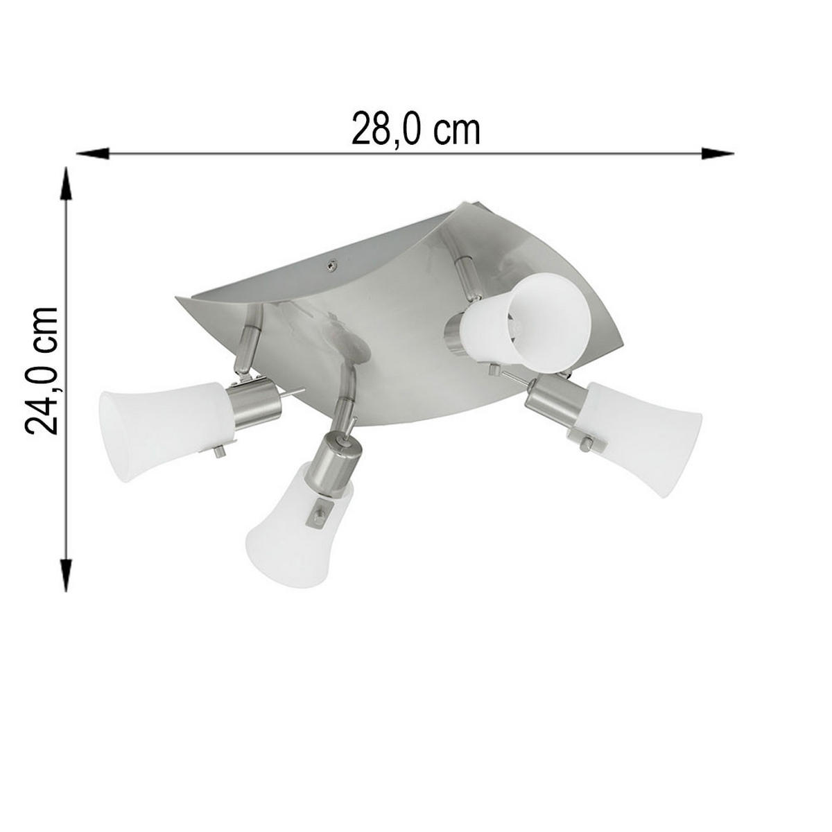 LED DECKENLEUCHTE Busto Glas Weiß - Weiß, Glas (28/24/13cm)