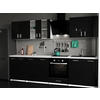 KÜCHENZEILE LECO 280 schwarz glanz - Schwarz Hochglanz, Holzwerkstoff (280/82/46cm) - roe furniture