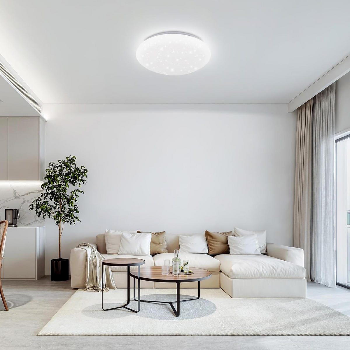 LED-DECKENLEUCHTE Windrunne 25.2/25.2/5.7cm - Weiß, Metall (25.2/25.2/5.7cm) - ZMH