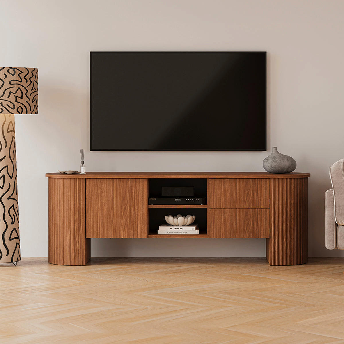 TV STOLEK Canopée Dřevo - hnědá, kompozitní dřevo (180/60/45cm) - Petits-meubles