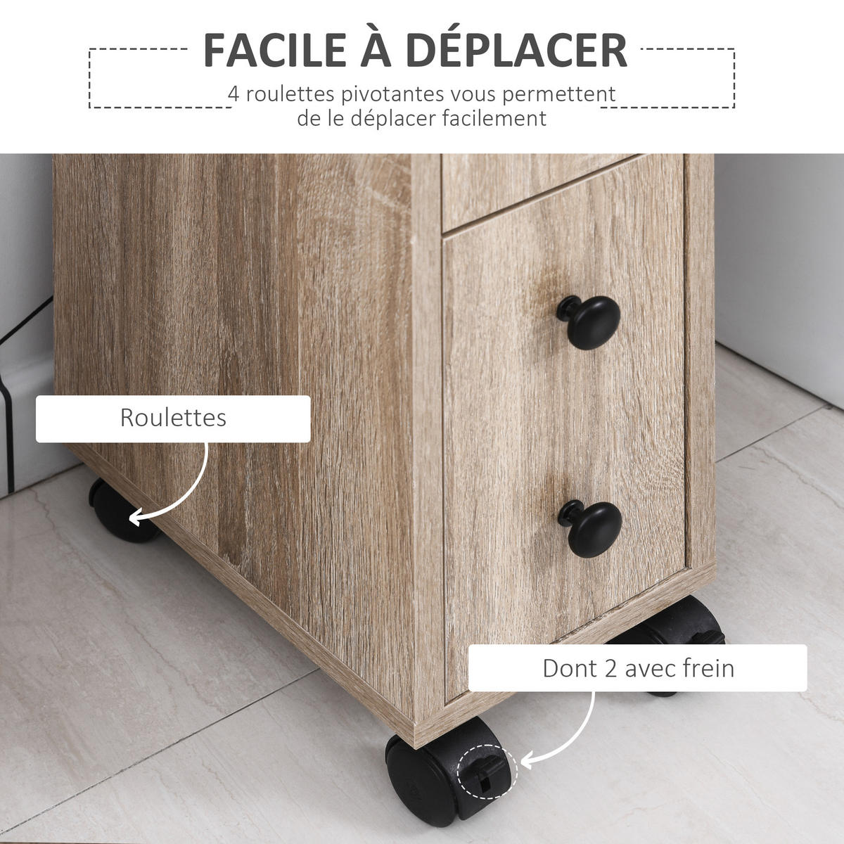 TOILETTENPAPIERHALTER DE-12341 3 Ebenen mit Auslass Eiche hell - Eichefarben, Holzwerkstoff (30/68.5/18cm) - ComfortXL